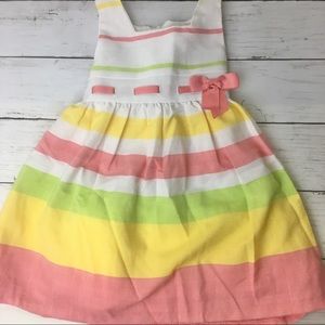 White & pastel color-blocker dress